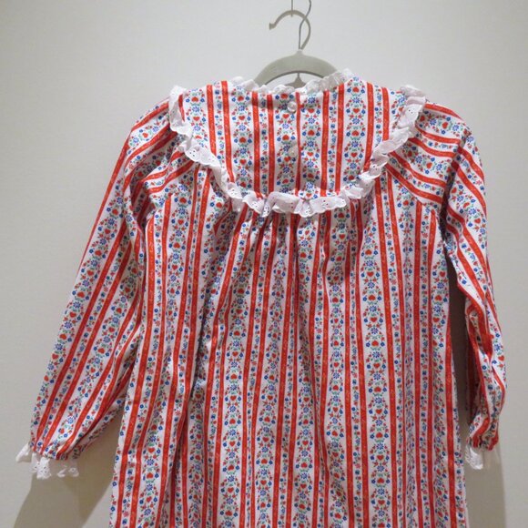 LANZ OF SALZBURG Tyrolean Cotton Flannel Floral Heart Nightgown Dress Prairie - Picture 13 of 14